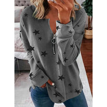 Load image into Gallery viewer, Women's All-Match XINGX Printed Long-Sleeved Zipper Pullover Sweater