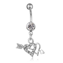 Load image into Gallery viewer, New Piercing Jewelry Diamond Heart-Shaped Pendant Belly Ring Navel Stud