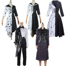 Load image into Gallery viewer, Movie 101 Zhonggou Cos Black and White Witch Kuila Deville Cosplay Dress Costumes