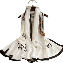 Load image into Gallery viewer, Women's Korean-Style Autumn and Winter Printing Silk Mulberry Silk Scarf Warm Shawl Scarf