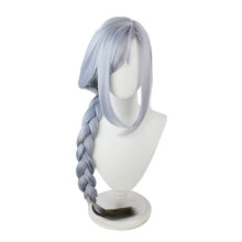 Load image into Gallery viewer, Game Genshin Impact Shenhe Cosplay Wig Blue White Color Long Braids Headwear Heat Resistant Synthetic Hair 80cm