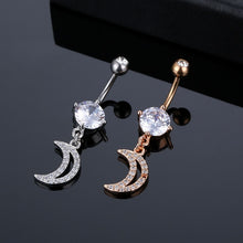 Load image into Gallery viewer, Fashion New Belly Umbilical Ring Navel Buckle Navel Stud round Hanging Moon Umbilical Ring