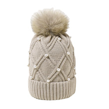 Load image into Gallery viewer, Women's Woolen Knitted Hat Korean Style Autumn and Winter Warm Fluffy Ball Cap Thickened All-Matching Face Slimming Travel Hat