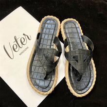 Load image into Gallery viewer, Summer Fashion Straw Woven Hemp Rope Flip-Flops Women's Shoes Seaside Beach Vacation Flip-Flops