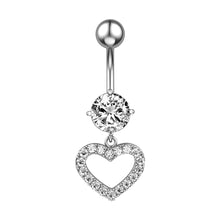 Load image into Gallery viewer, New Peach Heart Zirconium Navel Ring Navel Stud Piercing Jewelry