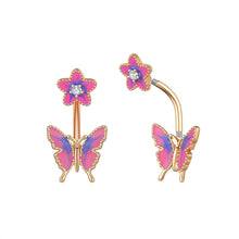 Load image into Gallery viewer, Dripping Butterfly Belly Ring Navel Stud Piercing Jewelry