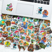 Load image into Gallery viewer, 50pcs Sheets Beach Surfing Outdoor Stickers Summer Beach Graffiti Cartoon Stickers Skateboard Mobile Phone Decoration Sticker