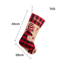 Load image into Gallery viewer, Christmas Decoration Large Machine Embroidery Christmas Stockings Christmas Plaid Elk Snowflake Children's Gift Socks Pendant