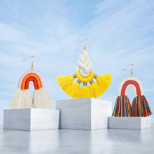 Load image into Gallery viewer, Tassel Bohemian Earrings Rainbow Hand-Woven Earrings Antique Retro Exaggerated and Personalized Earrings