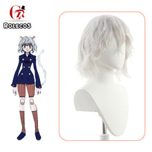 Load image into Gallery viewer, Synthetic Hair Hunter x Hunter Neferpitou Cosplay Wig Neferpitou Sliver White Short Curly Heat Resistant Women Wigs