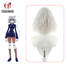 Load image into Gallery viewer, Synthetic Hair Hunter x Hunter Neferpitou Cosplay Wig Neferpitou Sliver White Short Curly Heat Resistant Women Wigs