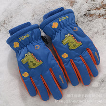 Load image into Gallery viewer, Five-Finger Ski Gloves Cute Cartoon Crocodile Rabbit Velvet Thickened Windproof Cycling Non-Slip