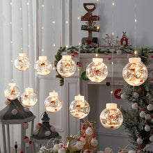 Load image into Gallery viewer, Christmas Santa Snowman Wish Orbs Holiday Shop Window Arrangement Decoration Lights LED Curtain Light
