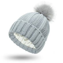Load image into Gallery viewer, Popular Protection Hairstyle Silky Stretch Satin Knitted Hat Loose and Warm Woolen Cap Ladies