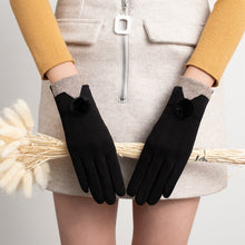 Load image into Gallery viewer, Women's Dralon Rabbit Plush Winter Korean Style Finger Touch Screen Warm Fur Ball Gloves