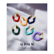 Load image into Gallery viewer, Candy-Colored Earrings Female Ins Retro Exaggerated Macaron Autumn Earrings Female to Make round Face Thin-Looked