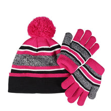 Load image into Gallery viewer, Gloves Two-Piece Set Winter Fleece-Lined Warm Children's Five-Finger Knitted Cold-Proof British Hat