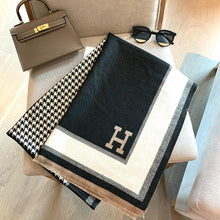 Load image into Gallery viewer, Women's Cashmere Scarf Shawl Winter All-Matching Talma Korean Style H Letter Scarf Warm