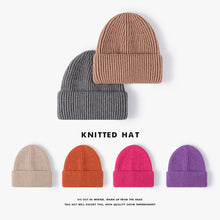 Load image into Gallery viewer, Winter Outdoors Fashion Simple Men's Knitted Hat Light Board Warm Beanie Hat Female Thickened Student Wool Hat