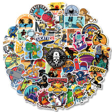 Load image into Gallery viewer, 50PCs Cool Skateboard Sticker Personality Cartoon Balance Car Scooter Luggage Guitar Car Graffiti Decoration Stickers