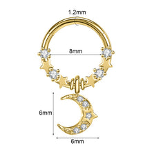 Load image into Gallery viewer, Closed Ring Star Ball Pendant Nose Ring Nasal Splint Personality Ear Bone Stud Piercing Jewelry