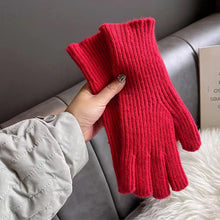 Load image into Gallery viewer, Knitted Solid Color Korean Finger Exposed Touch Screen Cold-Proof Winter Thicken Thermal Wrist Gloves