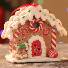 Load image into Gallery viewer, Christmas Decorations Polymer Clay Luminous Christmas House Creative Christmas LED Luminous Christmas House Christmas Decoration Pendant