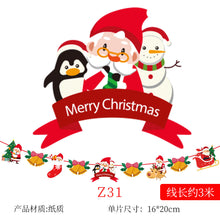 Load image into Gallery viewer, Christmas Decoration Cartoon Paper Hanging Flag Colorful Flags Christmas Holiday Scene Atmosphere Layout Christmas Paper Hanging Flag