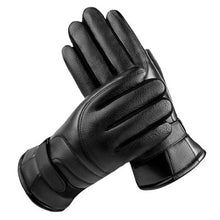 Load image into Gallery viewer, Fleece Thickened Cold Proof Pu Warm Cotton Gloves Driving Motorcycle Wind and Rain Proof Leather Gloves