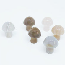 Load image into Gallery viewer, 5PCs Natural Crystal Agate Mushroom 2cm Mini Small Mushroom Crystal Crafts Micro Landscape Ornaments Decorations
