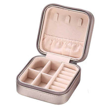 Load image into Gallery viewer, Jewelry Storage Box Pink PU Leather Portable Style Ear Stud and Ring Lipstick Holders Case