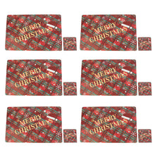 Load image into Gallery viewer, Christmas Decoration Creative Christmas PVC Printing Table Mat Cup Mat Each 6 Pack 12PCs