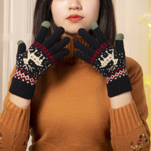 Load image into Gallery viewer, Thickened Touch Screen Thermal Gloves Men's and Women's Fleece-Lined Wool Touch Screen Gloves Deer Knitted Gloves