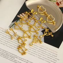 Load image into Gallery viewer, 8 Pairs Breast Ring Black Puncture Set Combination Stainless Steel Piercing Ornaments Milk
