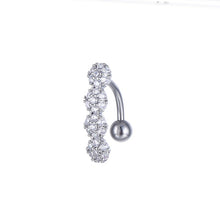 Load image into Gallery viewer, Flower Shape Belly Ring Navel Stud Full Inlaid Stone