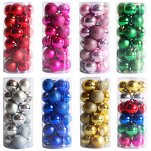 Load image into Gallery viewer, Christmas Decorations 3/4/5/6/8cm Barrel Electroplated Plastic Christmas Ball Set Christmas Tree Decoration Pendant