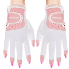 Load image into Gallery viewer, Women's Open Finger Breathable Non-Slip Palm Texture Touch Screen Lace Edge Sports Gloves