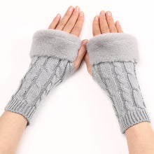 Load image into Gallery viewer, Knitted Flip-up Short Female Couple Arm Sleeve Half Finger Open Finger Wool Keep Warm Gloves