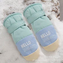 Load image into Gallery viewer, Women's Ski Gloves Fashion English Color Matching Windproof Cycling plus Velvet Thickened Bag Finger