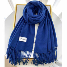 Load image into Gallery viewer, 2023autumn and Winter Cashmere Scarf Texture Solid Color Tassel Warm Long Wrap All-Matching Thickened Couple Scarf