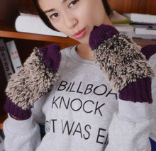 Load image into Gallery viewer, Full Finger Cartoon Hedgehog Gloves Winter Gloves Women's Korean-Style Cute Winter Girls' Knitted Gloves