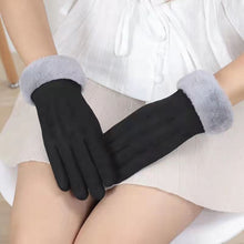 Load image into Gallery viewer, Cycling Gloves Autumn and Winter Cold-Proof Outdoor Cute Suede Fleece-Lined Windproof Touch Screen Warm for Students