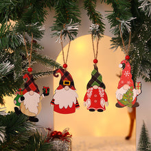 Load image into Gallery viewer, Christmas Decorations Painted Wooden Small Pendant Christmas Tree Faceless Old Rudolf Pattern Pendant
