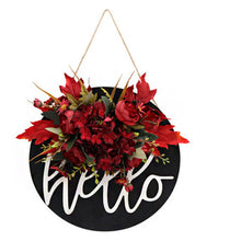 Load image into Gallery viewer, Dexiang 30cm Circular Wood Welcome Signboard Doors and Windows Decoration Garland