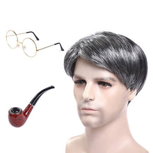 Load image into Gallery viewer, Cosplay Grandpa Wig Beard Halloween Middle-Aged and Elderly Silver Black Wig Stage Dress Up Wig