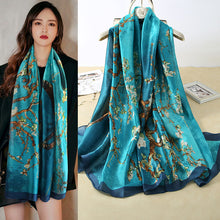 Load image into Gallery viewer, Women's Korean-Style Autumn and Winter Printing Silk Mulberry Silk Scarf Warm Shawl Scarf