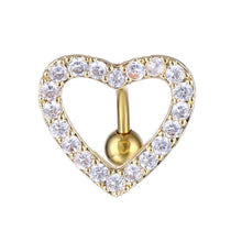 Load image into Gallery viewer, Piercing Jewelry Heart-Shaped Zircon Navel Ring Navel Stud