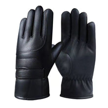 Load image into Gallery viewer, Fleece Thickened Cold Proof Pu Warm Cotton Gloves Driving Motorcycle Wind and Rain Proof Leather Gloves