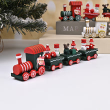 Load image into Gallery viewer, Christmas Decorations Wooden Four-Section Train Christmas Gifts for Children Window Desktop Decoration Cake Decoration