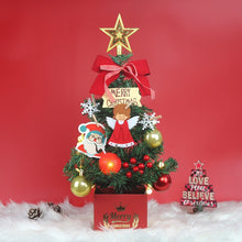 Load image into Gallery viewer, Korean Style Pink Mini Christmas Tree Set Desktop Christmas Tree Ornaments Led Gold 60cm Snow Tree Gift with Light